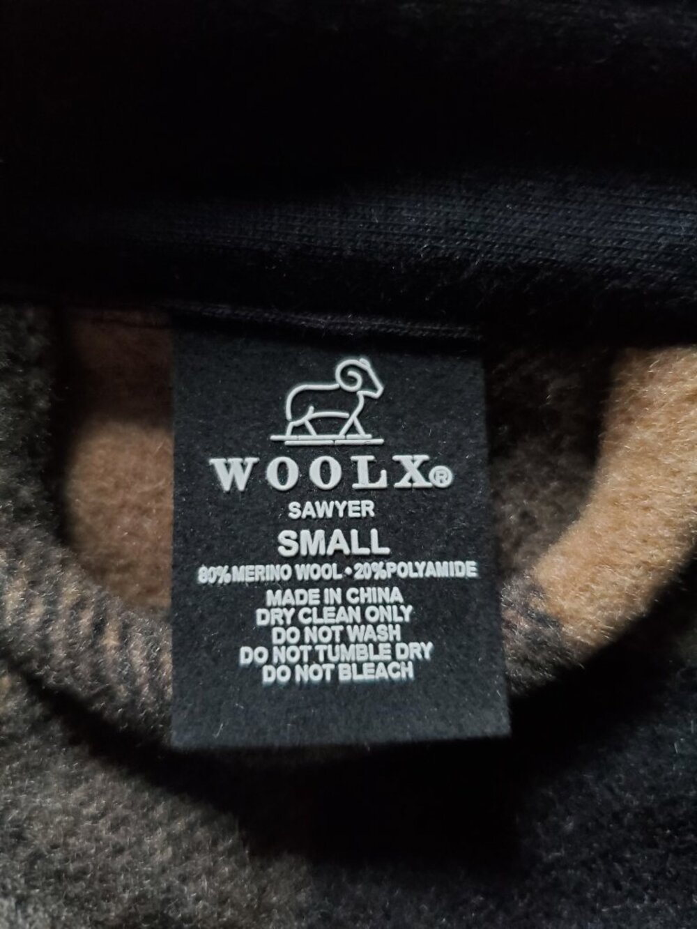 Woolx Sawyer Merino Wool Blend Shacket Caramel Black Plaid Loose Fit Small - Picture 5 of 16